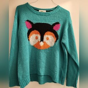 Cute Acrylic Knit Fox Sweater. Size xl. Preloved.